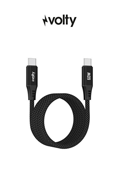 Volty Type-C to Type-C Hızlı Şarj Kablosu | 60W PD, 480Mbps, 1.2m, Manyetik Ö...