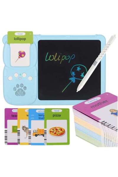 Bebeluc Παιδικό Παιχνίδι Αναγνώστης Καρτών - Εκμάθηση Αγγλικών, Μπλε