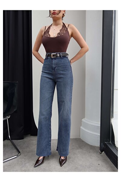 ESRAHELVACI High Waist Belted Wide Leg Jeans