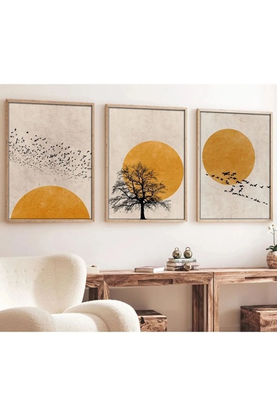 OEM Set de pictură decorativă Re-Bloom, 3 piese, MDF/lemn masiv, multicolor, ...