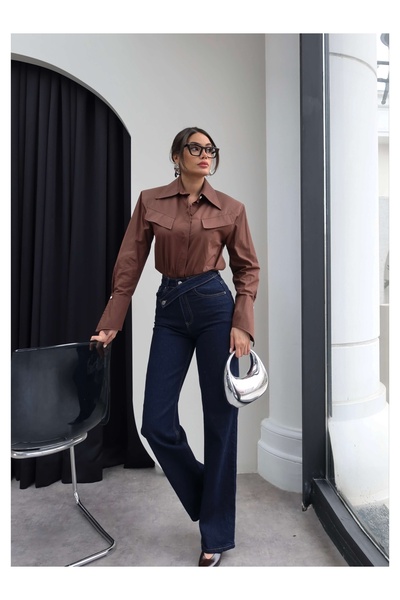 ESRAHELVACI Cross Waist Detailed Wide Leg Jeans