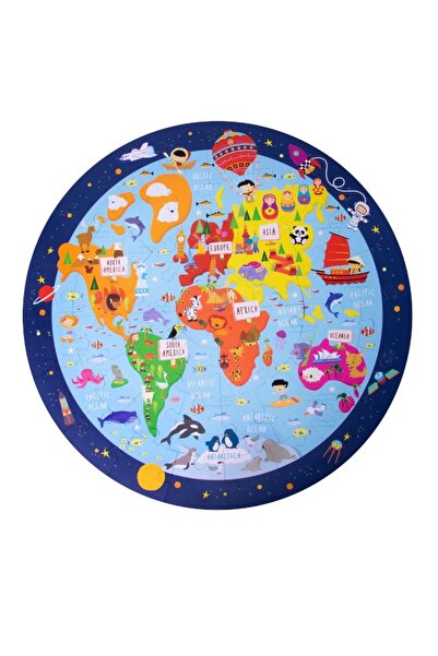 Aplı Κυκλικό παζλ, apli, με θέμα τον παγκόσμιο χάρτη, 48 κομμάτια, 50 εκ.