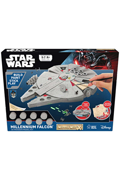 WORX Assembly Model, Wood - Star Wars - Millennium Falcon, With 80+ Wooden Pa...