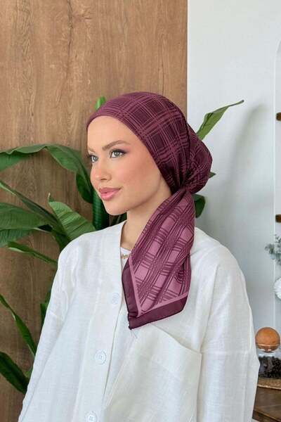 Hazamoda Ριγέ Μαλακό Κασκόλ Crash Μοβ