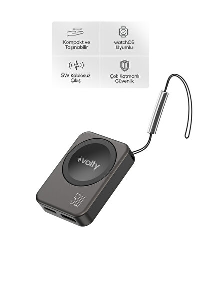 Volty Kablosuz Şarj Standı | 5W, Akıllı Saat Uyumlu, Taşınabilir Ultra Küçük,...