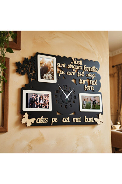 damoro Wall clock, 3 photo frames, The Godfathers are the only family, Wood, ...