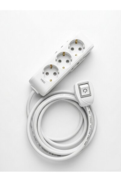 inwatt 3 lü 4 Metre 3x2.5 mm Kalın Kablo Çocuk Korumalı Anahtarlı Fişli(Işıkl...