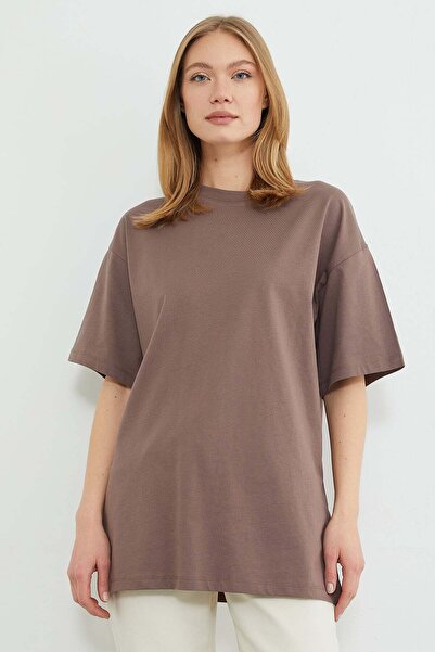 Fulla Moda Basic Crew Neck Oversize T-Shirt