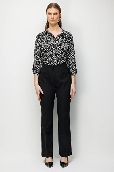 Ekol Beli Elastic Detailed Spanish Style Trousers-4164