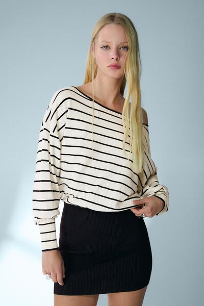 Bershka Fitilli asimetrik mini elbise