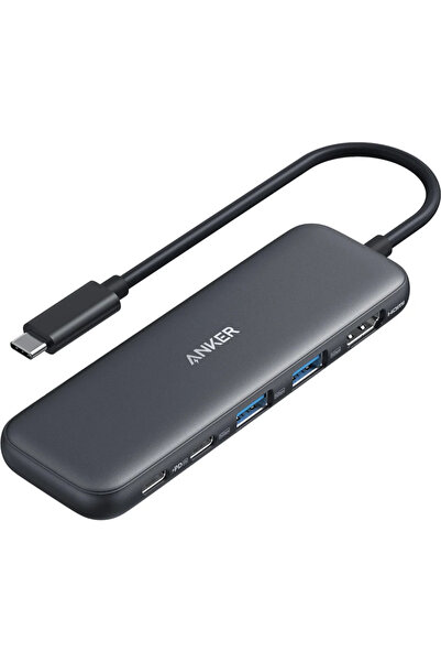 Anker Hub Ultra-Slim 332 USB-C 5-in-1, 4K HDMI, 85W PD, Negru