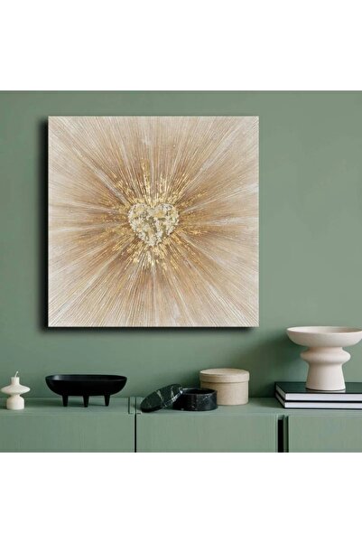 OEM Decorative painting Re-Bloom, wood/canvas, beige/gold, 70 x 70 cm