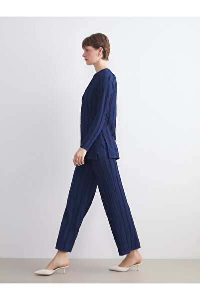 LC Waikiki Elasticated Waist Textured Women's Trousers