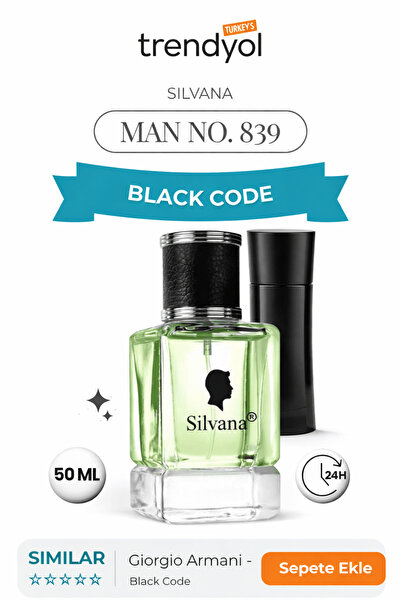 Silvana Parfum Bărbați 839 Black Code 50 ml – Aromă Elegantă, Durată Lungă