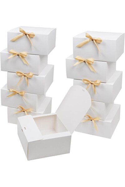 Awcigg Pack of 12 Gift Boxes White Large 20 x 20 x 10 cm Square Cardboard Gif...