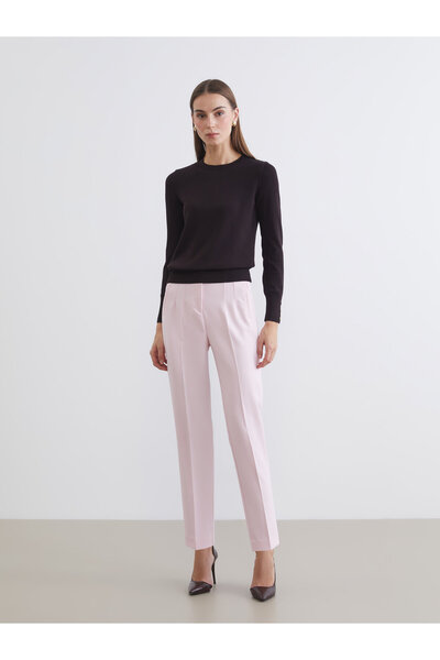 LC Waikiki Pantaloni țigaretă de damă cu talie înaltă și pliuri