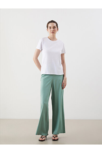 LC Waikiki Pantaloni de damă cu talie elastică din amestec de in