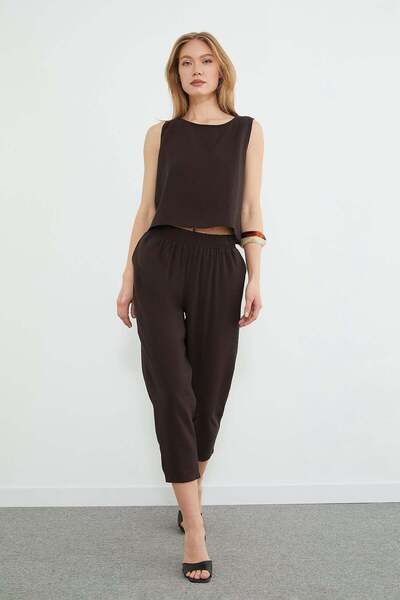 Fulla Moda Basic Elastic Waist Casual 2-Piece Set