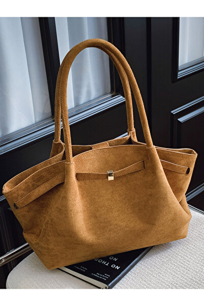 Take Two By Styli Brown Suede Look Double Strap Shoulder Bag