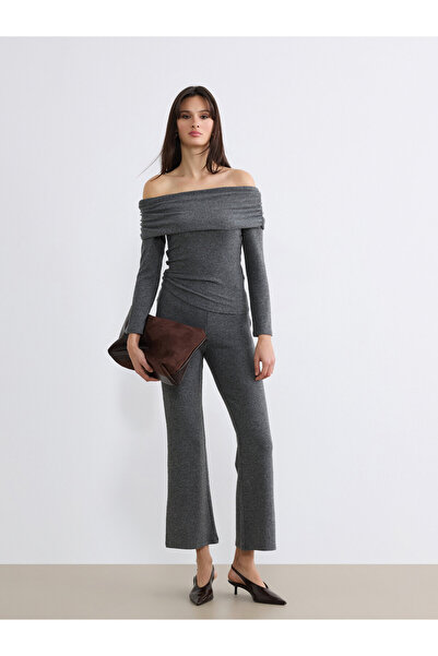 LC Waikiki Elasticated Waist Flared Leg Women's Trousers