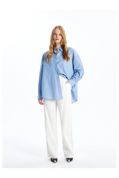 LC Waikiki Pantaloni de damă cu croială clasică, uni, din amestec de in