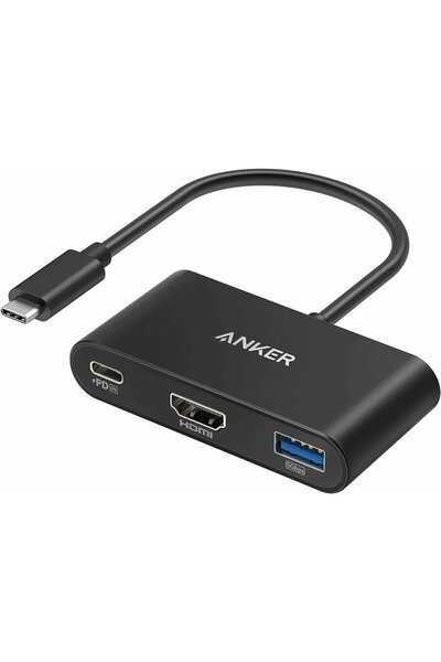 Anker Hub PowerExpand 3-in-1, 100W Power Delivery, USB-C, 4K HDMI, USB 3.0, Gri