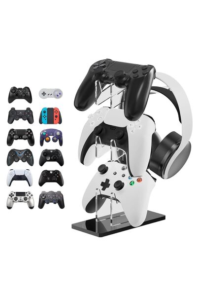 Yelajoy Universal 3-Tier Controller and Headset Stand, Gaming Accessories Cry...
