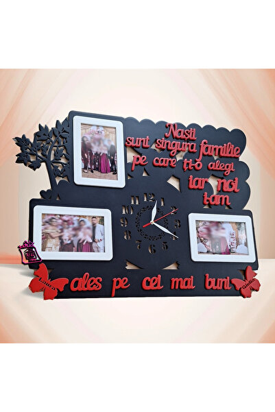 damoro Wall clock, 3 photo frames, The Godfathers are the only family, Wood, ...