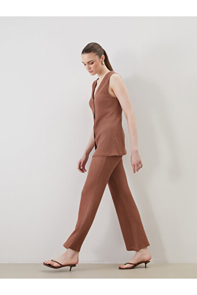 LC Waikiki Elasticated Waist Hole-Knitted Women's Trousers