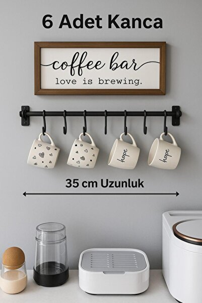 enthome 6 Kancalı Dekoratif Plastik Retro Mutfak Havlu Askısı, Fincan , Kupa ...