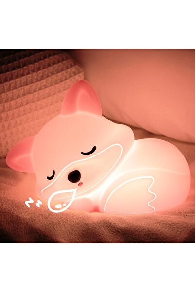 YuanDian Fox Night Light for Girls, Squishy Fox Silicone Lamp