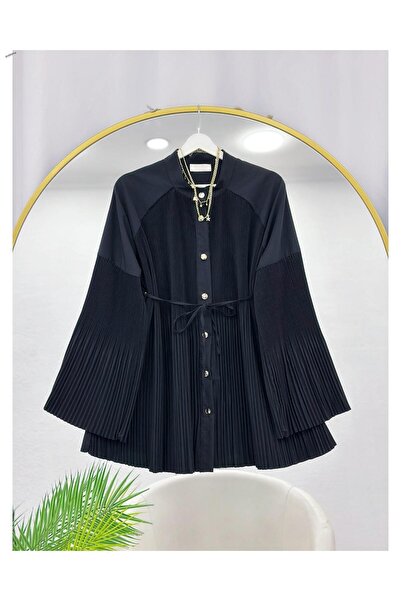 YEDİLALE Pleated Lace-Up Tunic [80 cm Length]