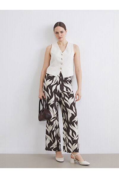 LC Waikiki Elastic Waist Patterned Women's Trousers