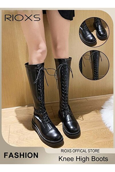 RIOXS Women's Boots, Over The Knee High Boots, Fashion Ladies Leather Boots, ...