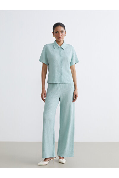 LC Waikiki Pantaloni de damă texturati cu talie elastică