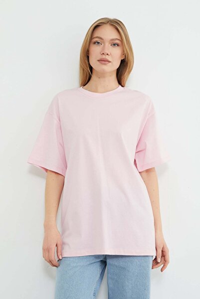 Fulla Moda Basic Crew Neck Oversize T-Shirt