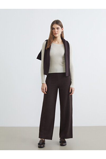 LC Waikiki Pantaloni de damă cu talie elastică și picior larg