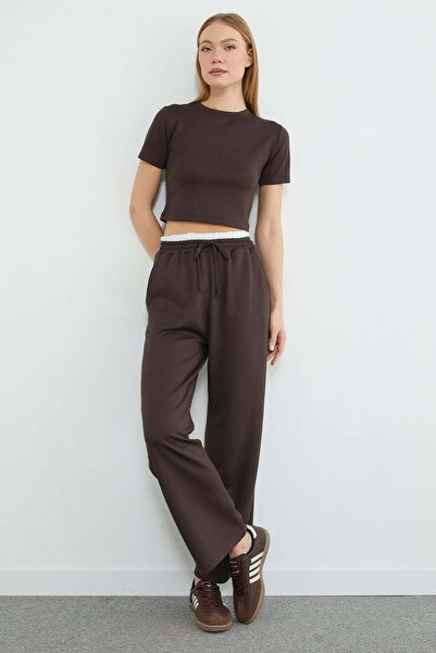 Fulla Moda Παντελόνι Modal με διακοσμητική μέση και τσέπες