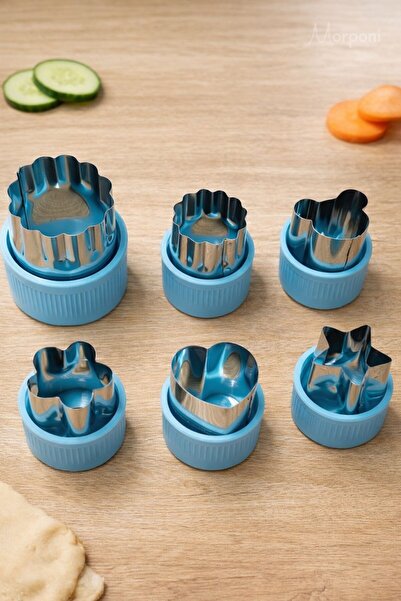 Qerhome 6 قطع من قواطع الفاكهة المصنوعة من الفولاذ المقاوم للصدأ للأطفال، قوا...