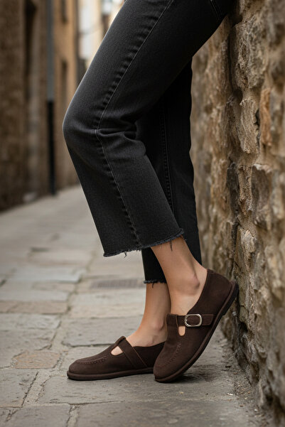 SOFT Χειροποίητες Γυναικείες Μπεζ Σουέντ Μπαλαρίνες με Αγκράφα – Άνετα & Κομψ...