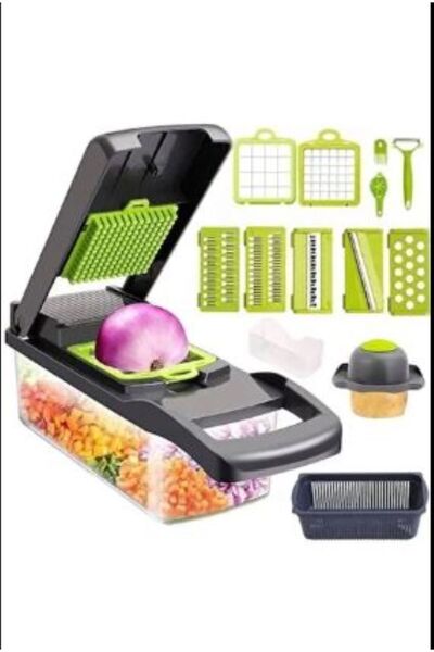 SimpluAcasa 16-Piece Multifunctional Grater with Container and Interchangeabl...