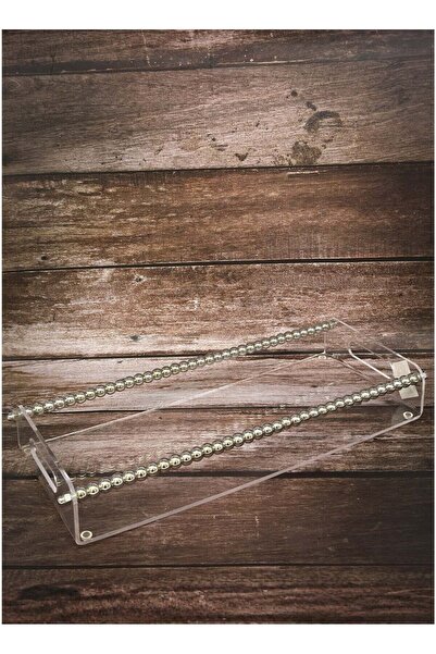 ALQANNAS Acrylic Serving Tray with Silver Beaded Design | Modern Decorative O...