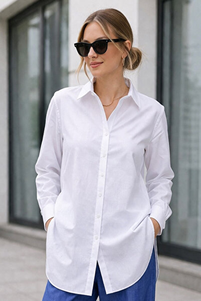 benguen Long Hijab Shirt B5845 White