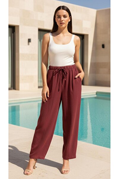 newmisal Women's Linen Fabric Solid Carrot Shalwar Pants