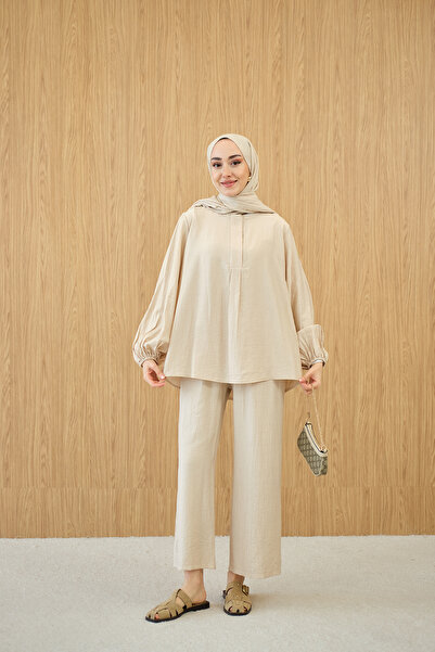 LOCCO Γυναικεία κρέμα με λεπτομέρεια κρυφού φερμουάρ