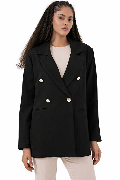 ribana Women's Lined Sleeve Detailed Buttoned Large and Regular Size Blazer J...