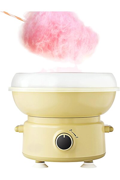 Yelajoy آلة صنع حلوى القطن المحمولة بقوة 400 واط، صانعة المارشميلو مع طبق مقا...