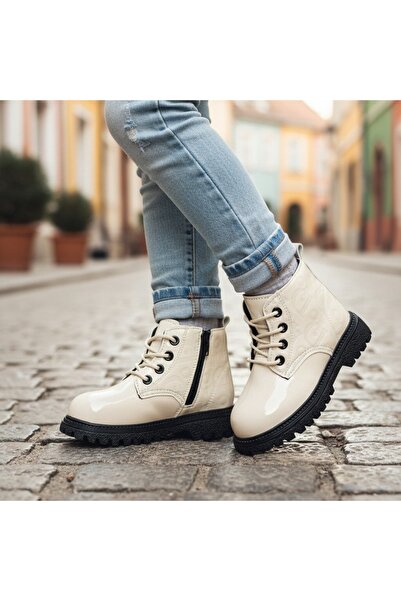OEM Girls' boots with a patent look, versatile model, casual wear, XA-126