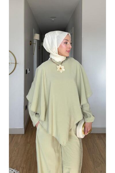 salisburys Molly Nelly Γυναικείο Σετ Παντελονιών με Λεπτομέρειες από Πελίνη