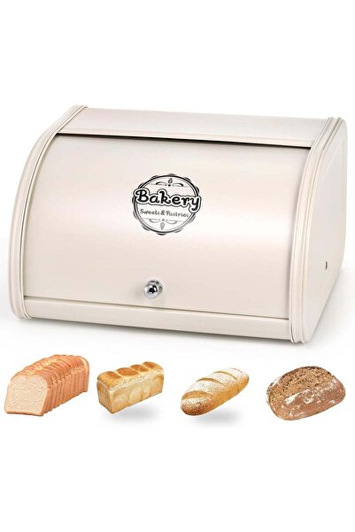 Yelajoy Countertop Bread Box, Vintage Metal Roll Top Storage, 11.8" L x 10" W...